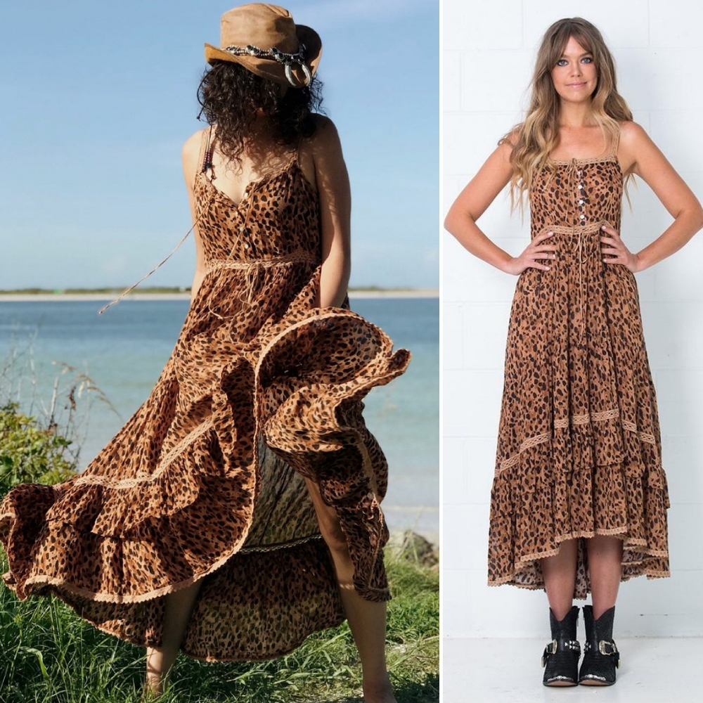 New spell designs saphari sun dress gown tan XXS - Picture 5 of 13